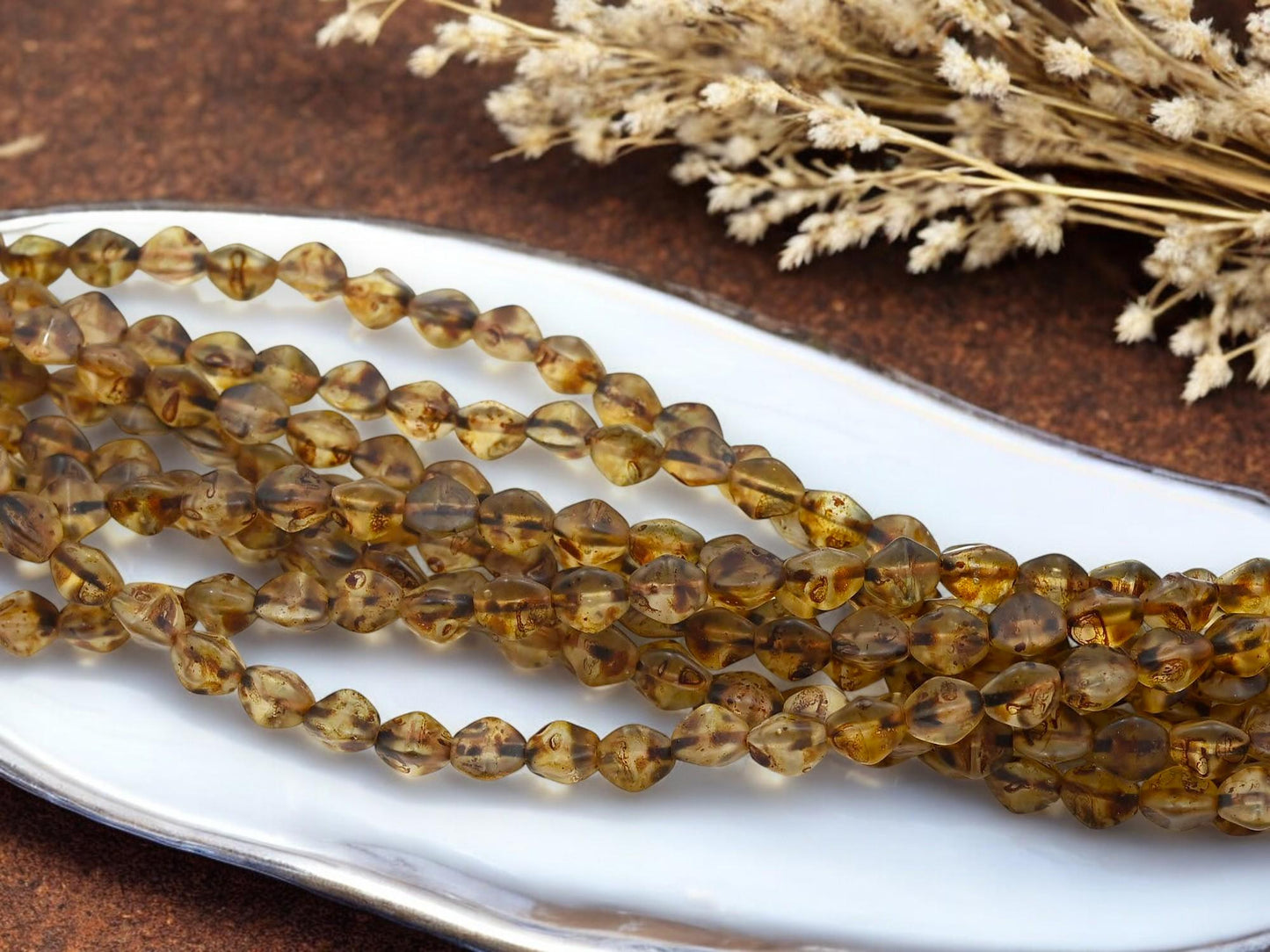 *30* 6mm Matte Crystal Picasso Pinch Beads