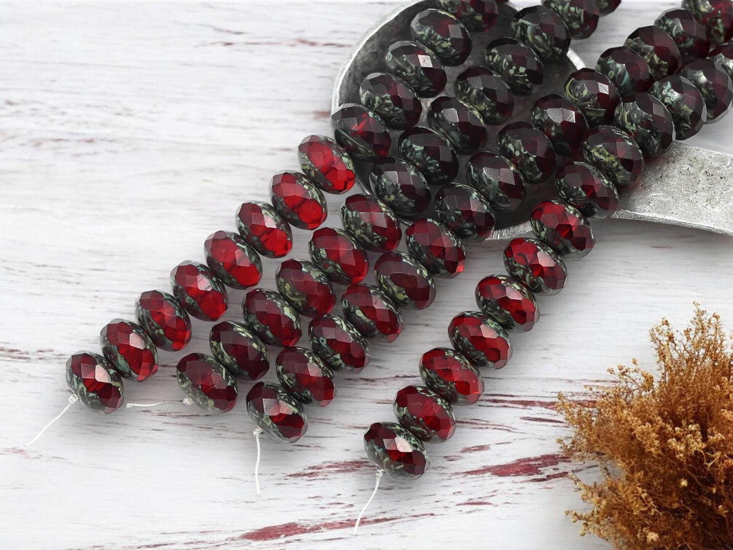 Picasso Beads - Rondelle Beads - Czech Glass Beads - Czech Glass Rondelle - Fire Polish Beads - 10x7mm - 15pcs - (3515)