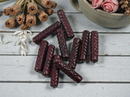 Czech Glass Beads - Tube Beads - Old Stock Beads - 18x4mm - 11pcs - (3754)