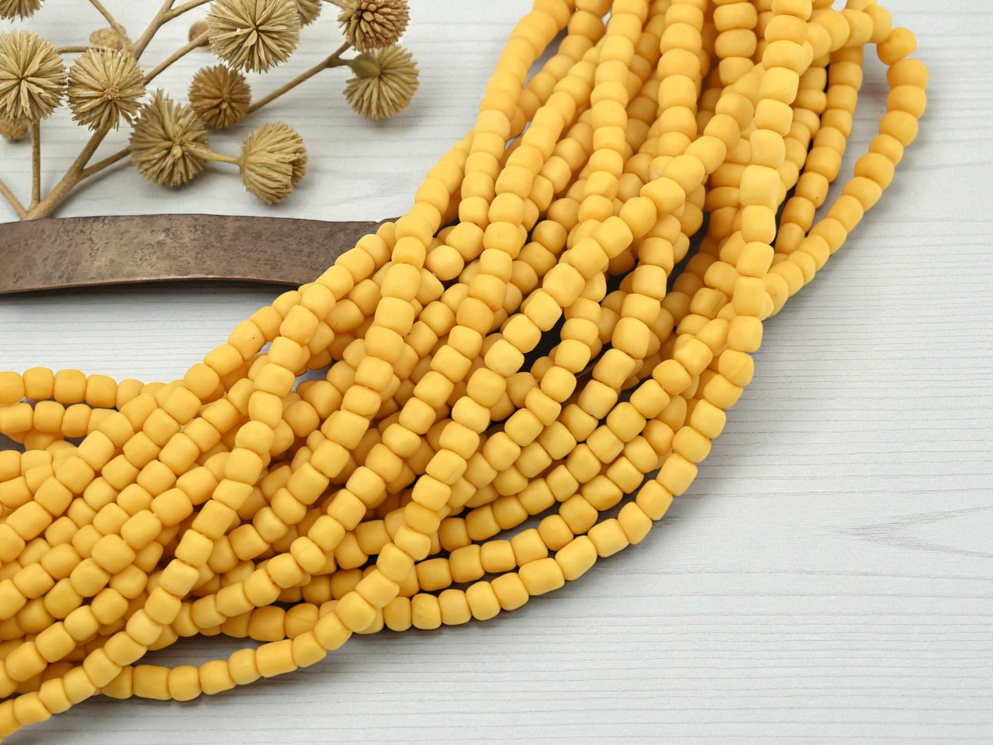 Indonesian Java Trade Beads - Recycled Glass Beads - 4-7mm - 24" Strand - (A374)