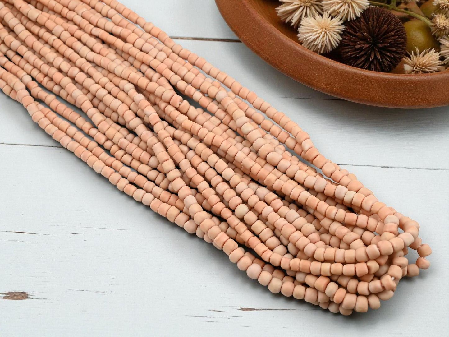 Indonesian Java Trade Beads - Recycled Glass Beads - 4-7mm - 24" Strand - (4014)