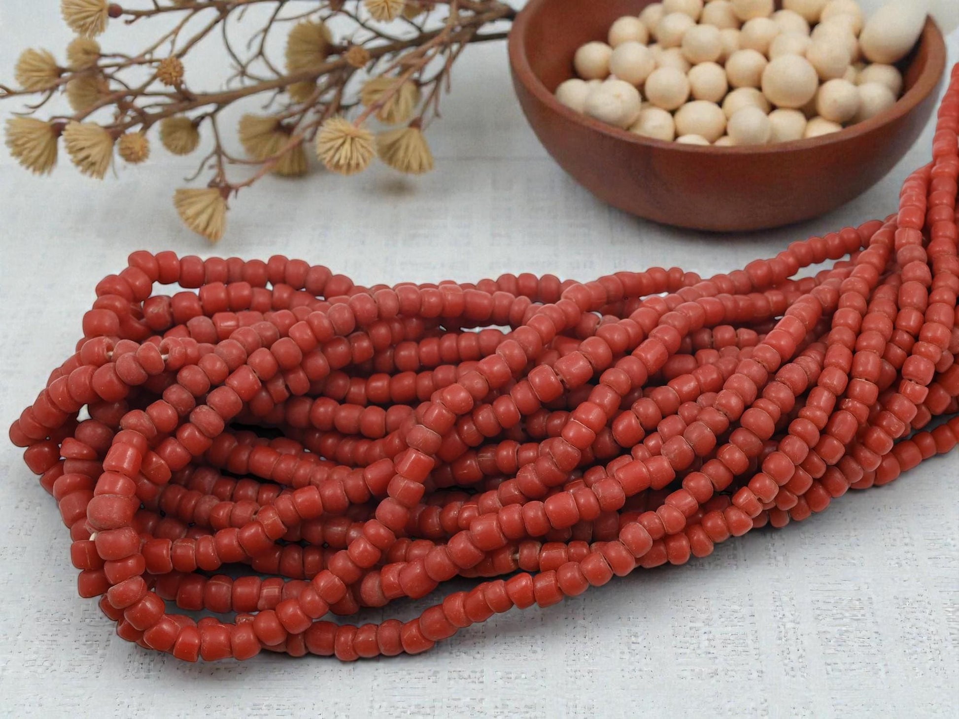 Indonesian Java Trade Beads - Recycled Glass Beads - 4-7mm - 24" Strand - (6146)