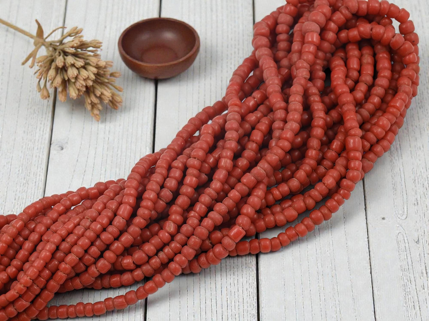 Indonesian Java Trade Beads - Recycled Glass Beads - 4-7mm - 24" Strand - (6146)