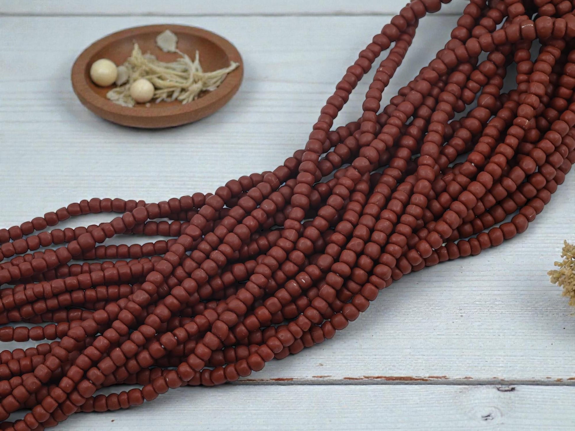 Indonesian Java Trade Beads - Recycled Glass Beads - 4-7mm - 24" Strand - (274)