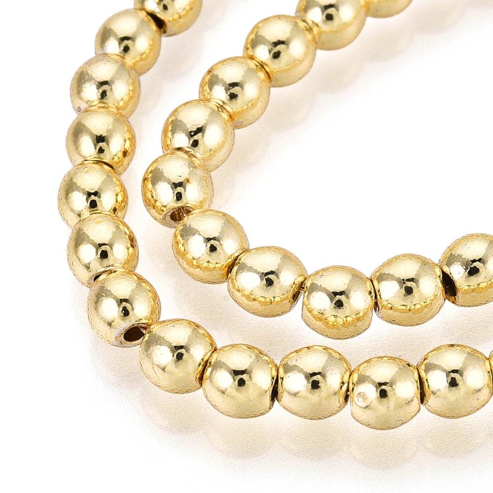 Metal Beads - Metal Spacers - Gold Beads - Gold Spacers - Spacer Beads - 4mm - 15.7" Strand - (B419)