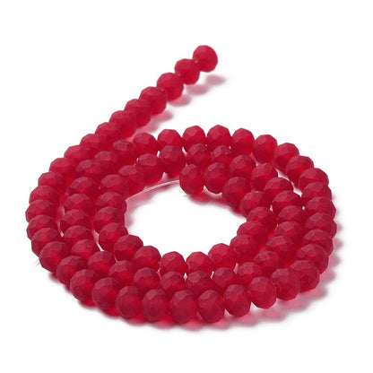 Glass Beads - Rondelle Beads - Chinese Glass - Frosted Glass - Choose Your Size
