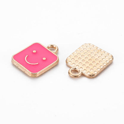 Mixed Charms - Metal Charms - Enamel Charms - Smiley Face Charms - 20pcs - 13x10mm - (4836)
