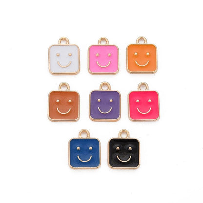 Mixed Charms - Metal Charms - Enamel Charms - Smiley Face Charms - 20pcs - 13x10mm - (4836)