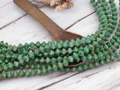 Czech Glass Beads - Picasso Beads - Bicone Beads - Turquoise Picasso - 6mm - 45pcs - (5640)