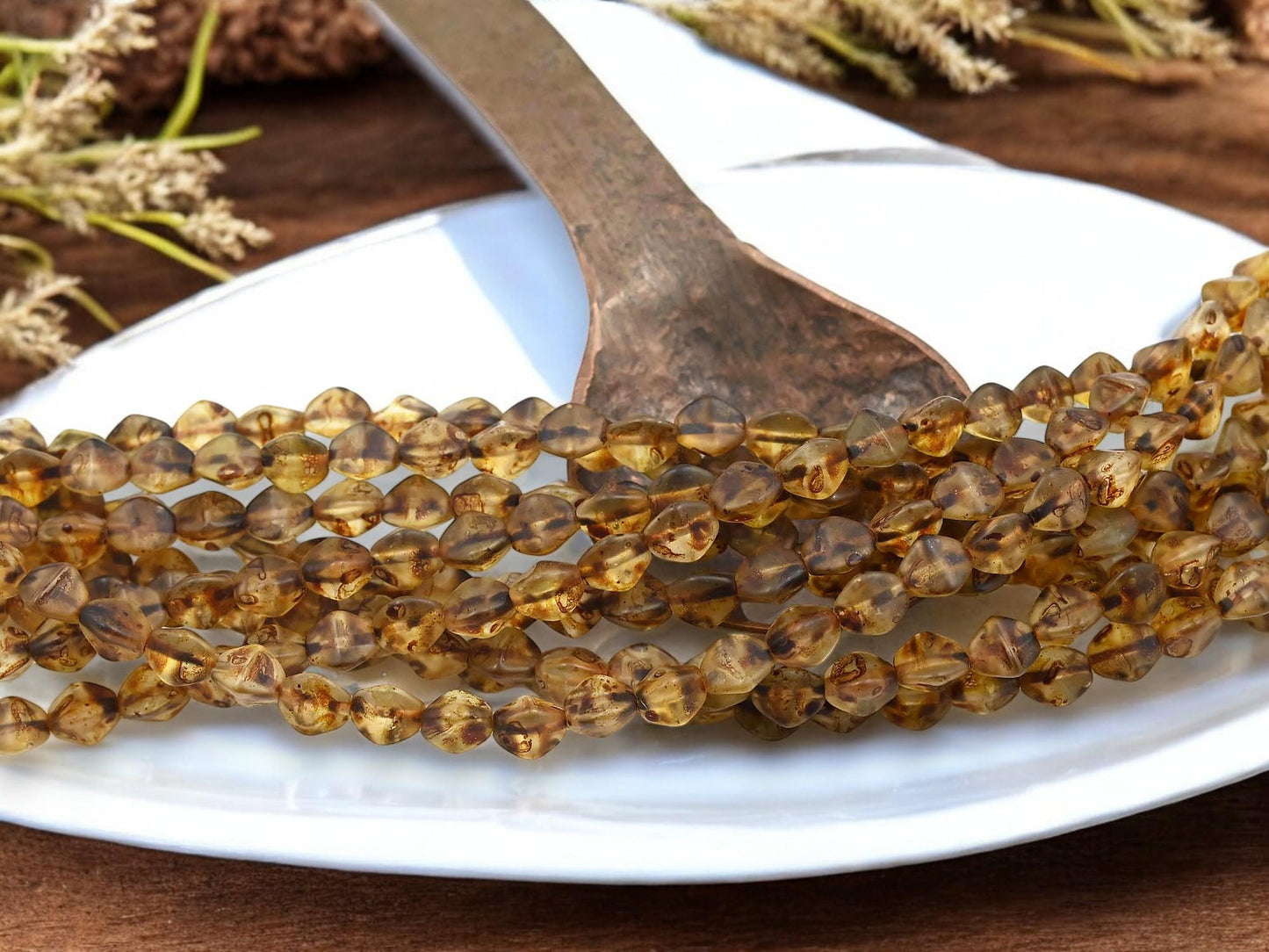 *30* 6mm Matte Crystal Picasso Pinch Beads