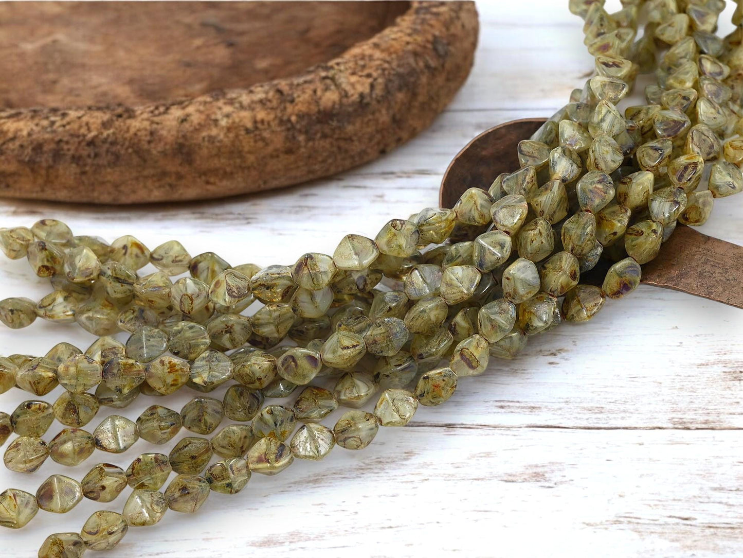 Picasso Beads - Czech Glass Beads - Pinch Beads - Large Czech Beads - 8x7mm - 26pcs - (4123)