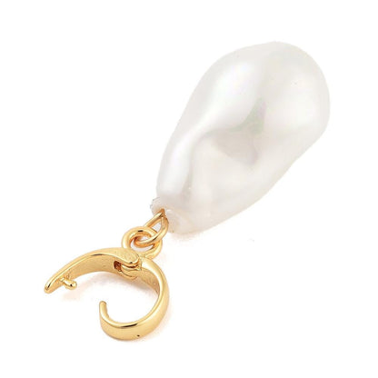 Pearl Pendants - Pearl Charms - Bead Pendant - Gold Pendant - 25x14x12mm - 1pc - (2156)