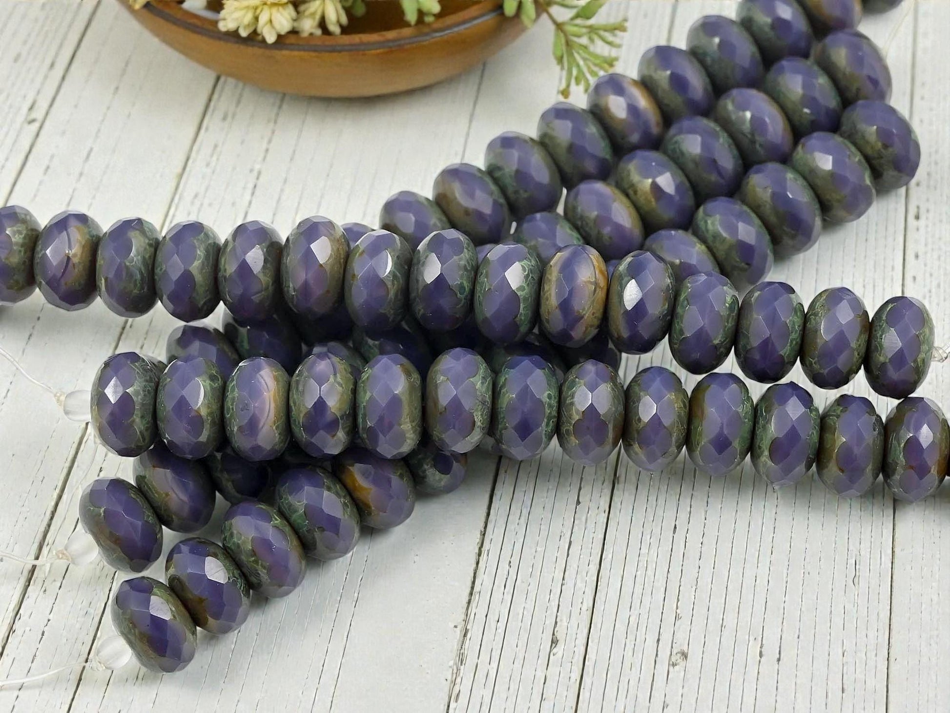 Picasso Beads - Rondelle Beads - Czech Glass Beads - Czech Glass Rondelle - Fire Polish Beads - Choose Your Size