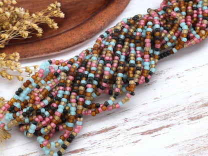 Picasso Seed Beads - Aged Picasso Beads - Czech Glass Beads - Size 5 Seed Beads - 5/0 - 21" Strand - (3882)