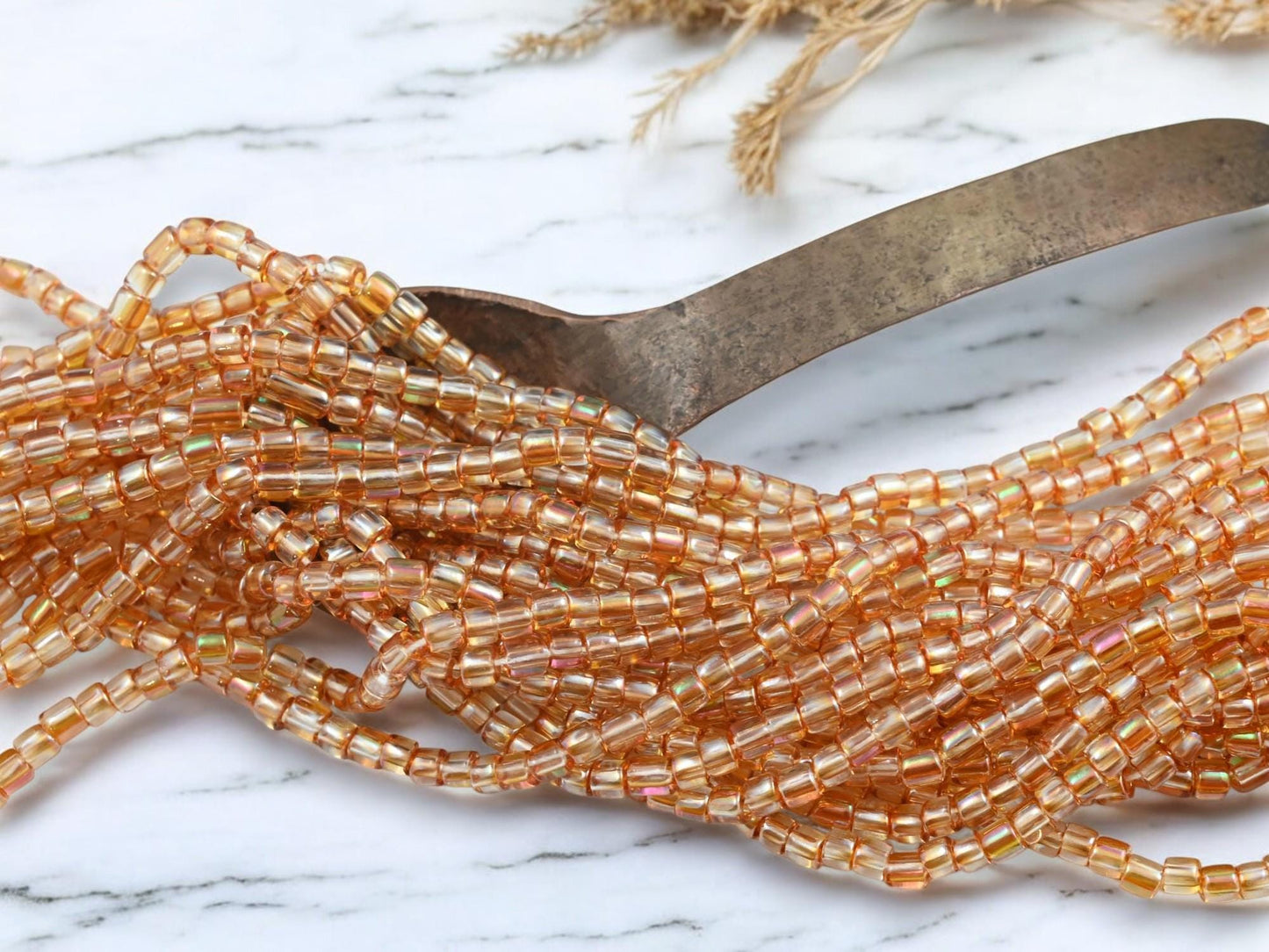 Czech Glass Beads - Seed Beads - Aged Picasso Beads - Bugle Beads - Aged Picasso Beads - 4mm - 20" Strand - (2468)