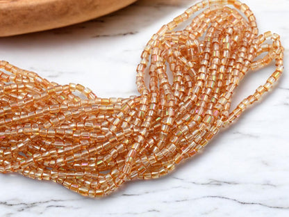 Czech Glass Beads - Seed Beads - Aged Picasso Beads - Bugle Beads - Aged Picasso Beads - 4mm - 20" Strand - (2468)