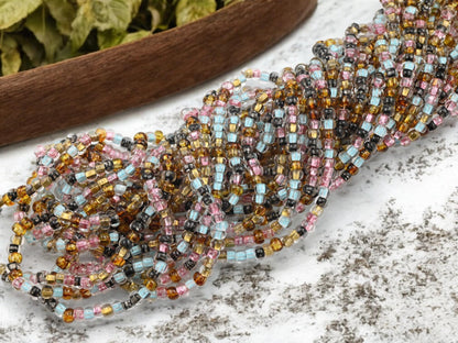 Seed Beads - Aged Picasso Beads - Czech Glass Beads - Size 5 Seed Beads - 5/0 - 21" Strand - (B998)