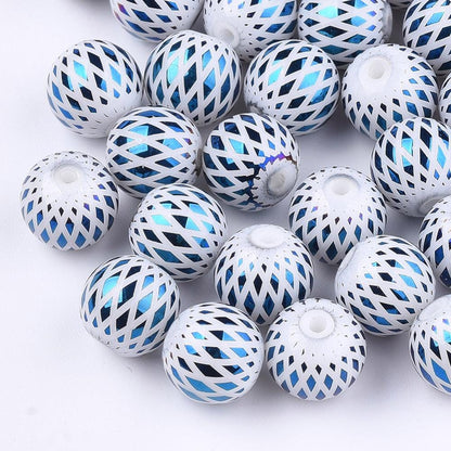 8mm Beads - Electroplated Beads - Chinese Glass - Round Beads - Bulk Glass Beads - 25pcs - (A110)