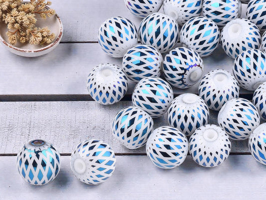 8mm Beads - Electroplated Beads - Chinese Glass - Round Beads - Bulk Glass Beads - 25pcs - (A110)