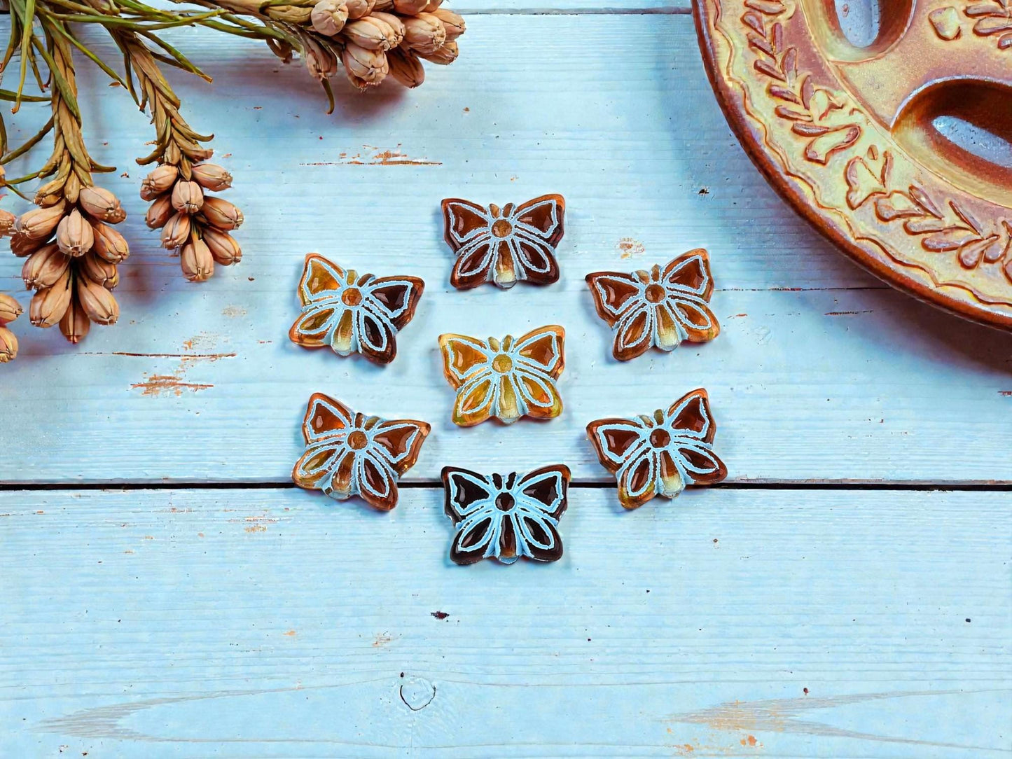 Butterfly Beads - Lightweight Beads - Acrylic Beads - 15x11mm - 15pcs - (5419)