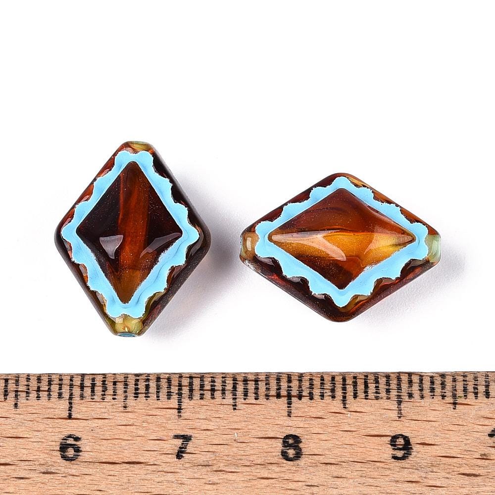 Ornate Beads - Diamond Beads - Lightweight Beads - Acrylic Beads - 18x14mm - 10pcs - (A292)