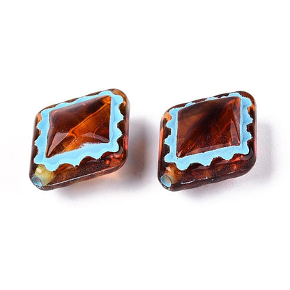 Ornate Beads - Diamond Beads - Lightweight Beads - Acrylic Beads - 18x14mm - 10pcs - (A292)