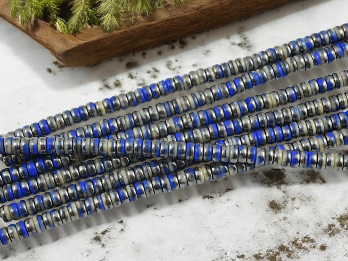 Heishi Beads - Picasso Beads - Czech Glass Beads - Spacer Beads - Rondelle Beads - 6x3mm - 50pcs - (311)
