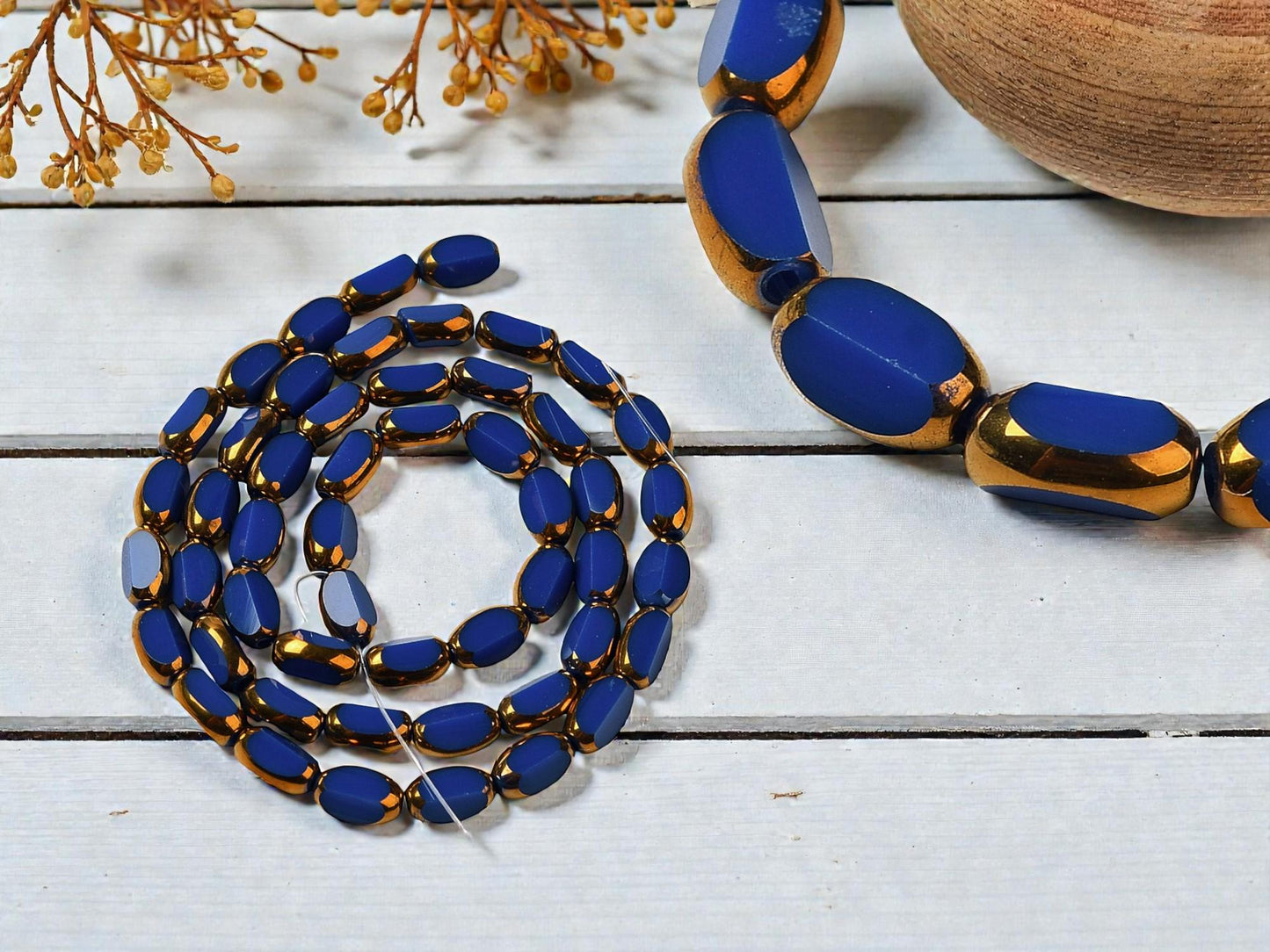 Table Cut Beads - Glass Beads - Electroplated Glass - 5x7mm - 14" Strand - (A371)