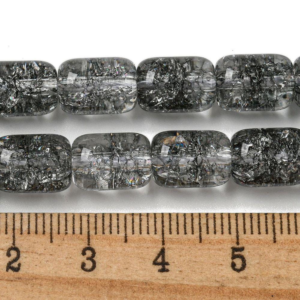 Glass Beads - Barrel Beads - Chinese Glass - Electroplated Glass - 11x8mm - 15" Strand - (A585)