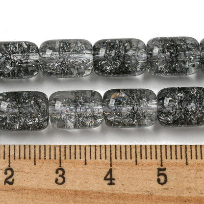 Glass Beads - Barrel Beads - Chinese Glass - Electroplated Glass - 11x8mm - 15" Strand - (A585)