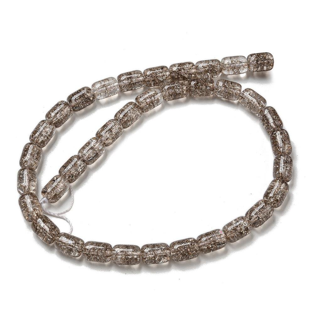 Glass Beads - Barrel Beads - Crackle Beads - Electroplated Glass - 11x8mm - 15" Strand - (A601)