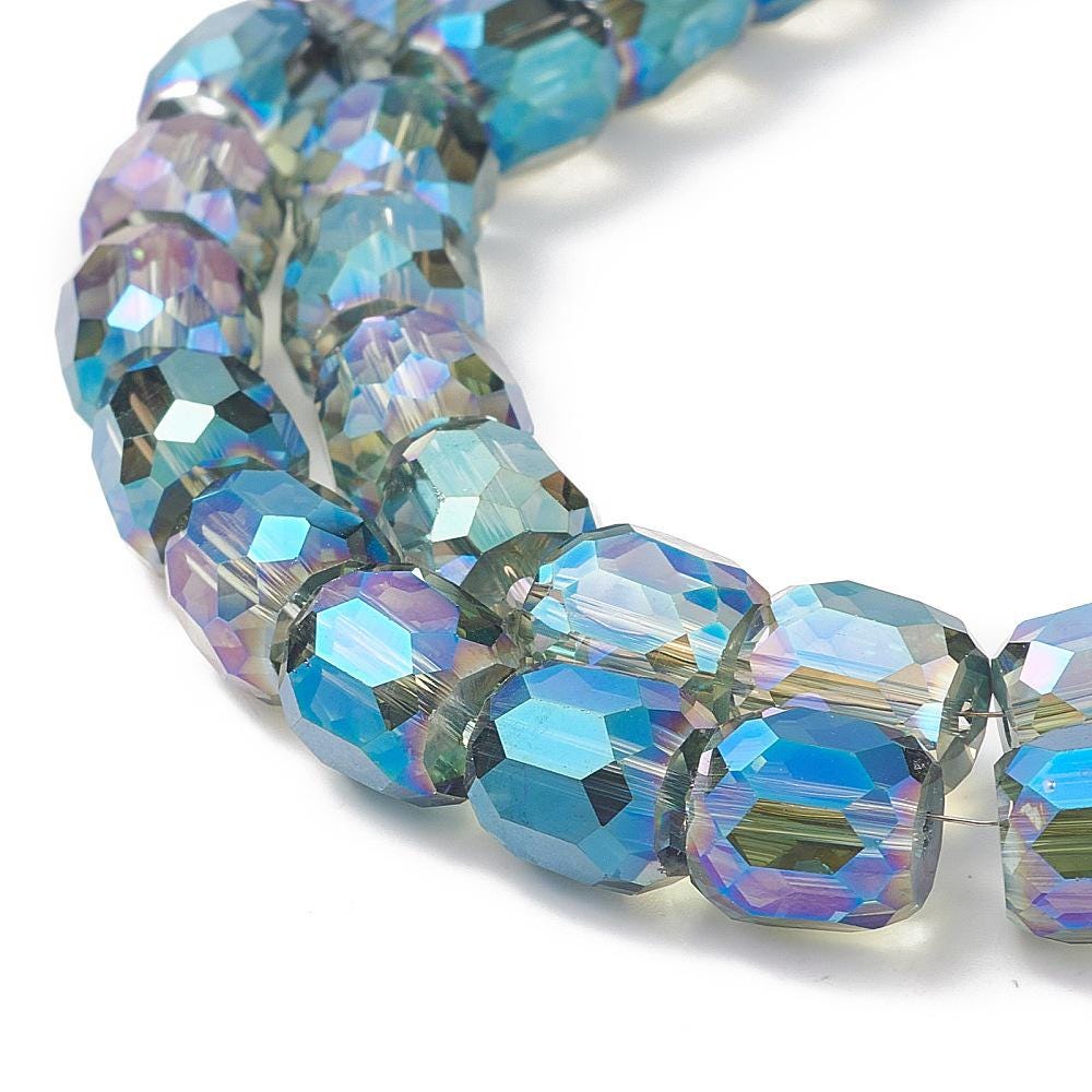 Glass Beads - Barrel Beads - Crystal Beads - Electroplated Glass - 11x10mm - 10pcs - (A569)