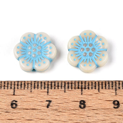 Flower Beads - Floral Beads - Lightweight Beads - Acrylic Beads - 13mm - 20pcs - (1306)