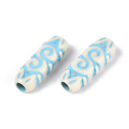 Tube Beads - Focal Beads - Rectangle Beads - Lightweight Beads - Acrylic Beads - 25x9x6mm - 15pcs - (2375)