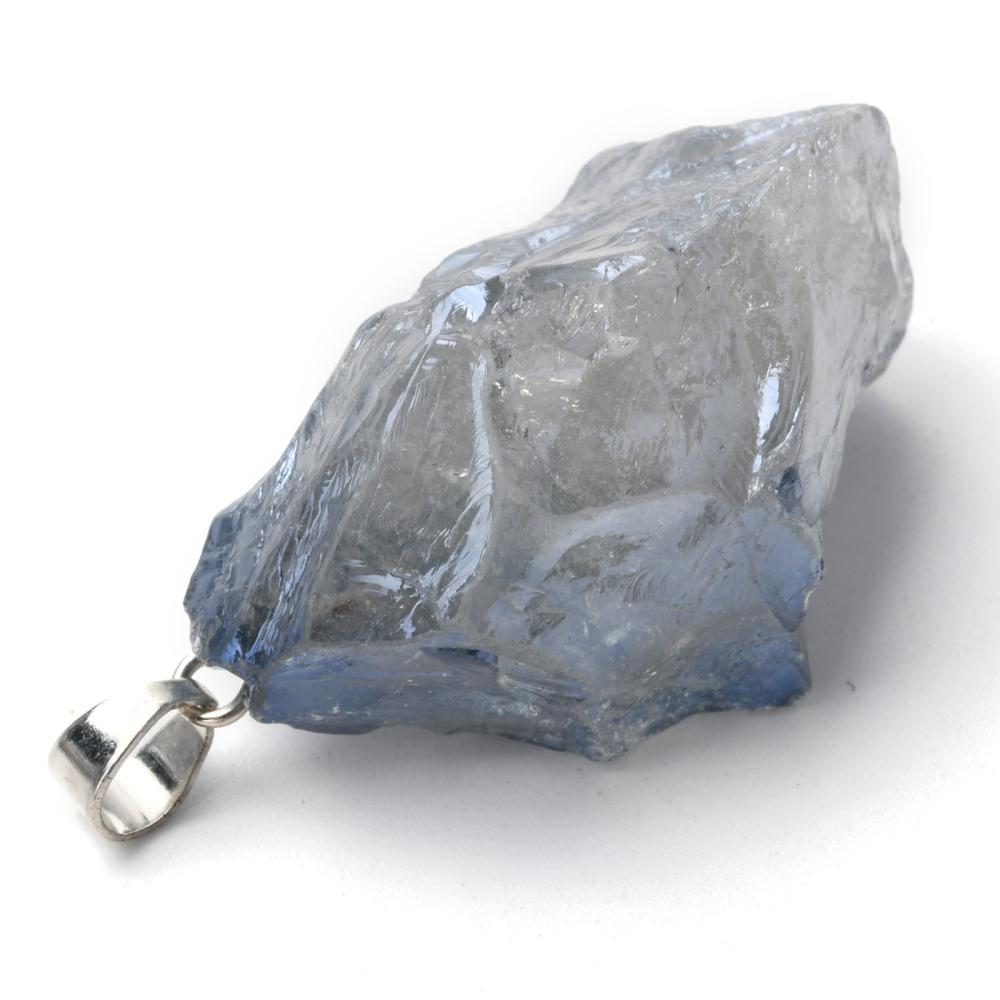 Natural Blue Quartz Crystal Pendant with bail - 1pcs - (2516)