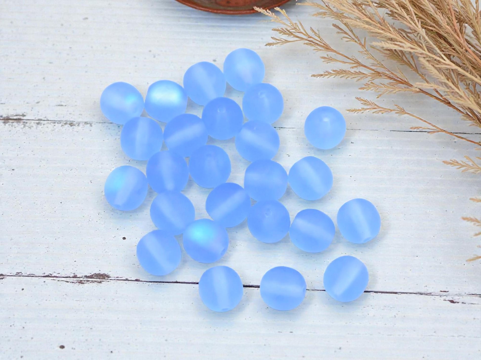 Czech Glass Beads - 8mm Beads - Druk Beads - Round Beads - 25pcs - (B170)