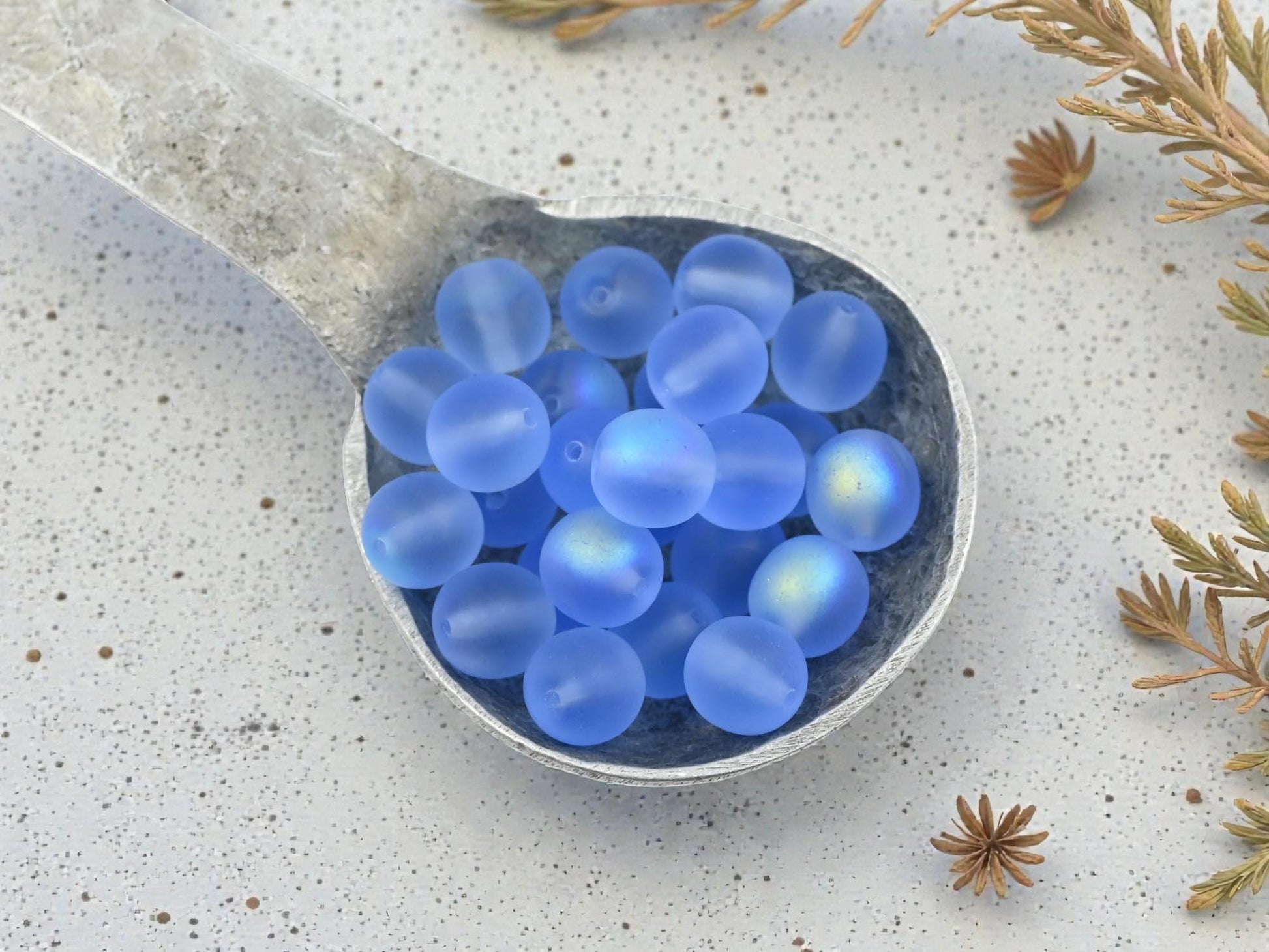 Czech Glass Beads - 8mm Beads - Druk Beads - Round Beads - 25pcs - (B170)