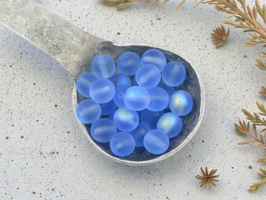 Czech Glass Beads - 8mm Beads - Druk Beads - Round Beads - 25pcs - (B170)