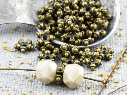 *50* 9mm Antique Bronze Star Spacer Beads