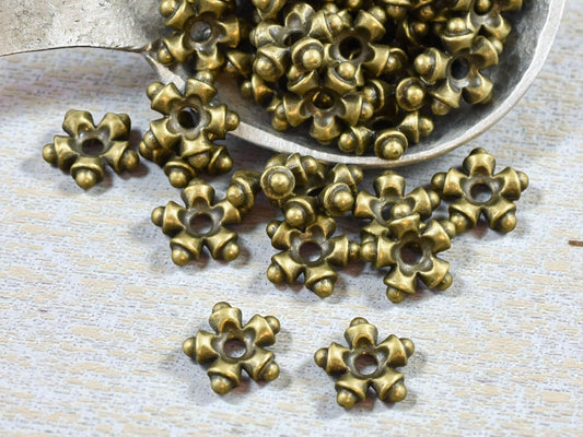 *50* 9mm Antique Bronze Star Spacer Beads