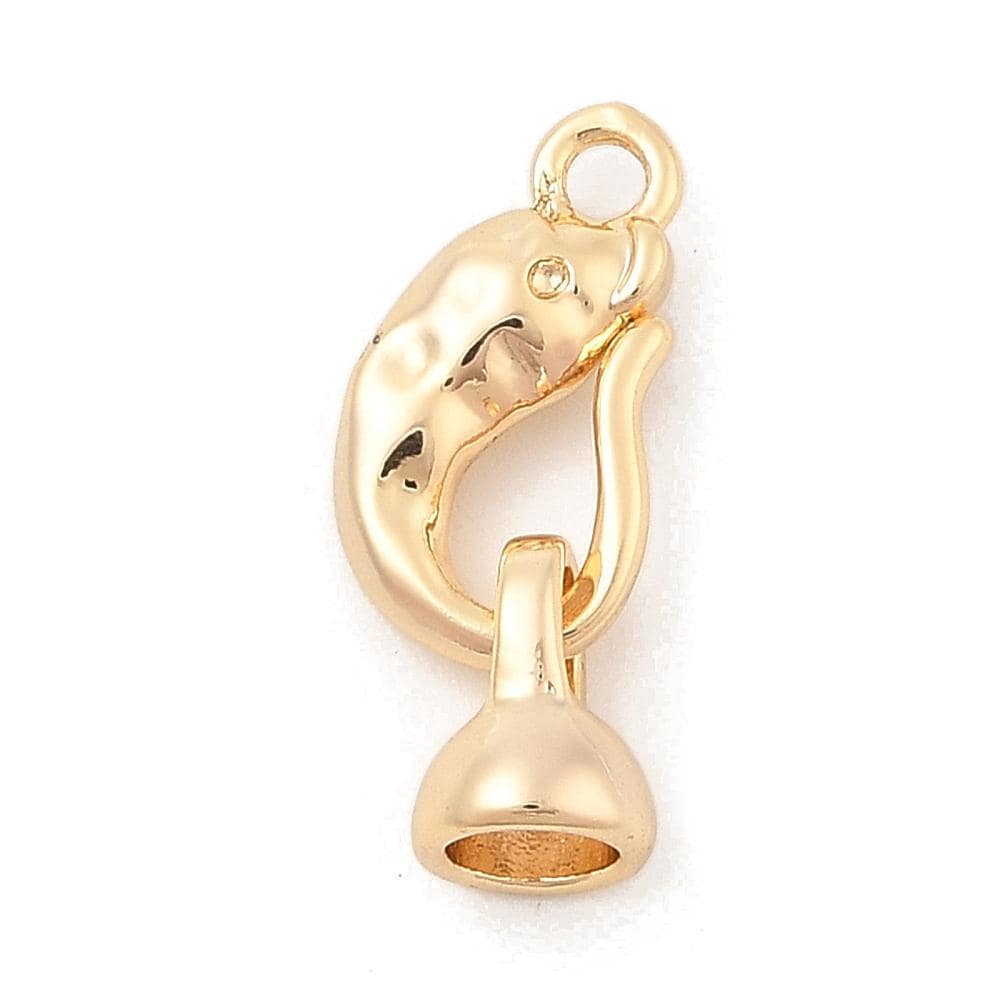Metal Clasps - S Hook Clasp - Cord Ends - Gold Clasps - 5pcs - 10x20mm - (1449)