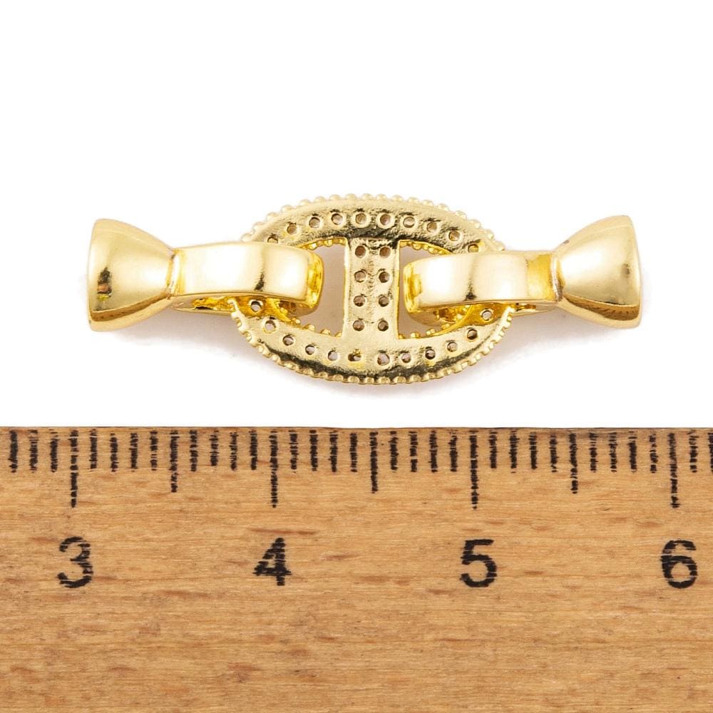 Metal Clasps - Rhinestone Clasp - Fold Over Clasp - Snap Lock Clasp - Cord Ends - Gold Clasps - Silver Clasps - 1pcs - 29x10mm