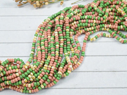 Seed Beads - Czech Glass Beads - Trica Beads - Czech Picasso Beads - Size 6 Beads - 20" Strand - (2035)