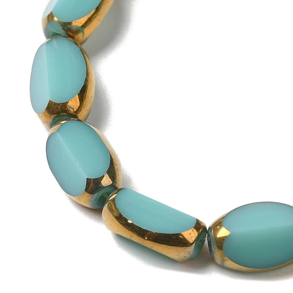 Table Cut Beads - Glass Beads - Electroplated Glass - 5x7mm - 14" Strand - (1149)