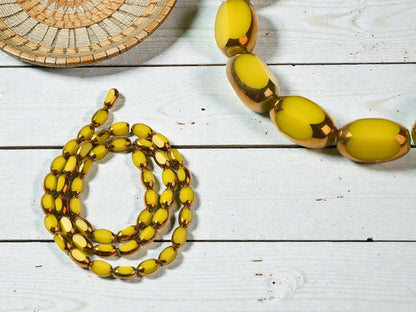 Table Cut Beads - Glass Beads - Electroplated Glass - 5x7mm - 14" Strand - (360)