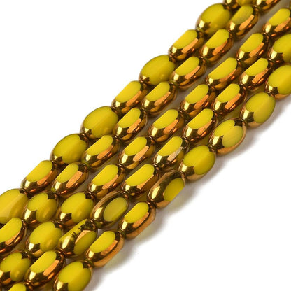 Table Cut Beads - Glass Beads - Electroplated Glass - 5x7mm - 14" Strand - (360)