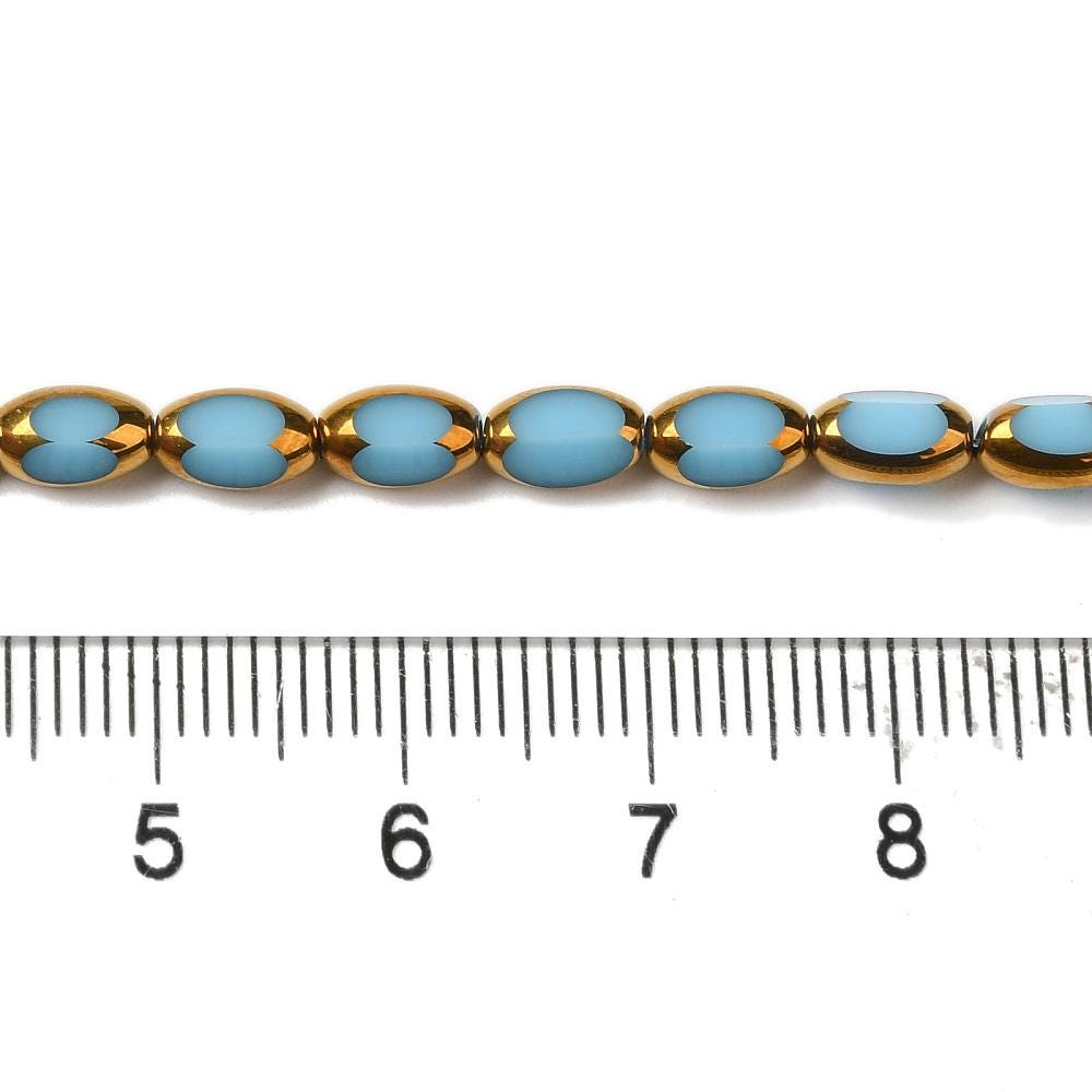 Table Cut Beads - Glass Beads - Electroplated Glass - 5x7mm - 14" Strand - (2959)
