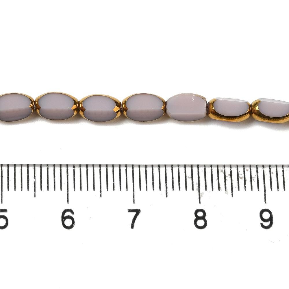 Table Cut Beads - Glass Beads - Electroplated Glass - 5x7mm - 14" Strand - (B852)