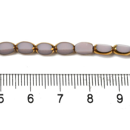 Table Cut Beads - Glass Beads - Electroplated Glass - 5x7mm - 14" Strand - (B852)