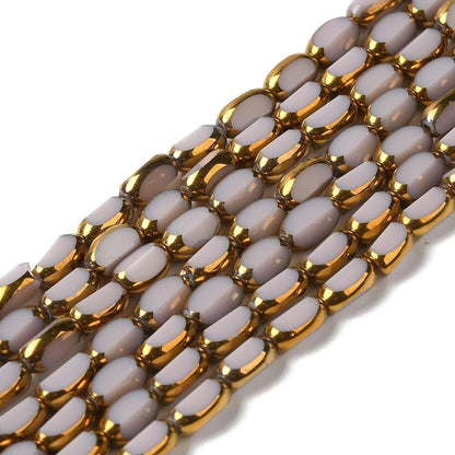 Table Cut Beads - Glass Beads - Electroplated Glass - 5x7mm - 14" Strand - (B852)